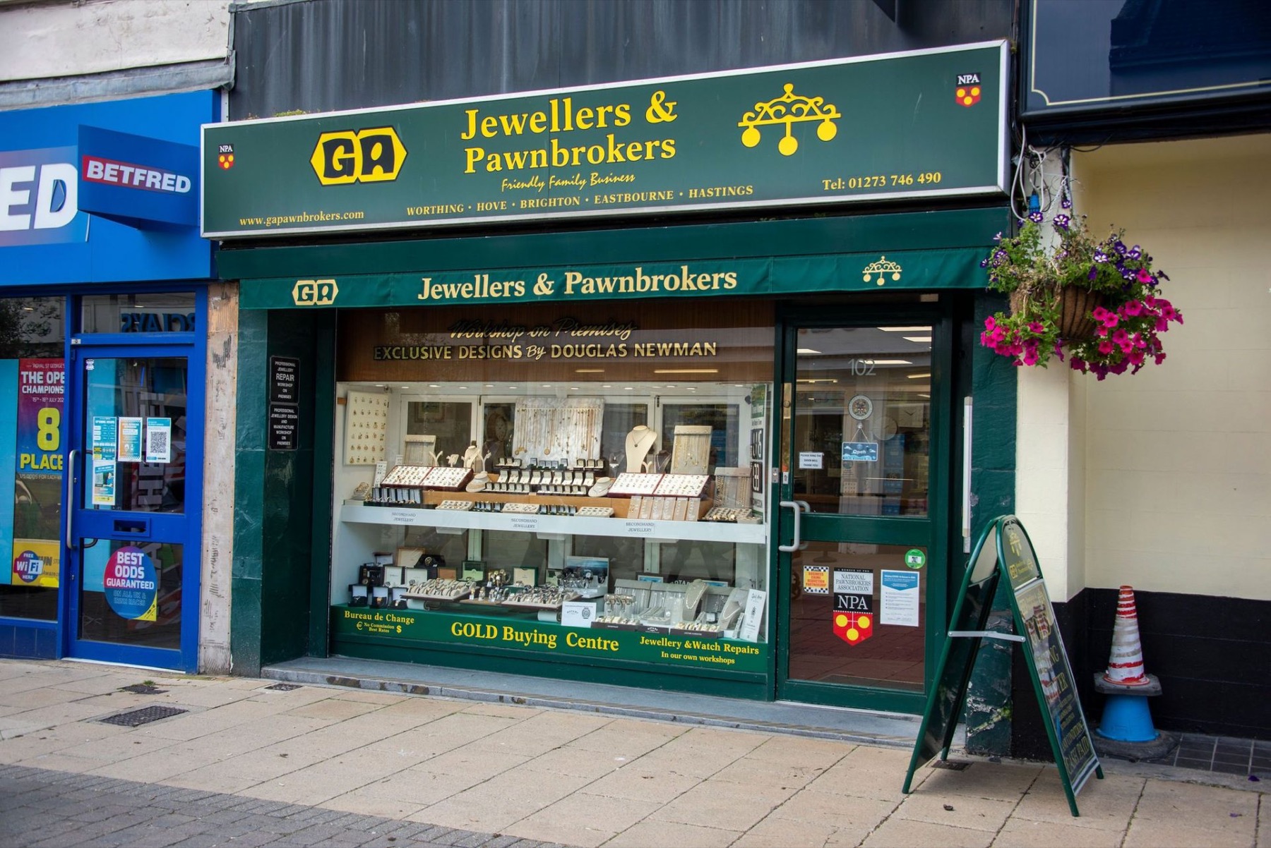 The GA Jewellers and Pawnbrokers shopfront at 102 George Street, Hove